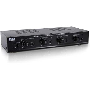 Pyle 4 Channel Speaker Selector Switch - Multi Zone Audio Distributor with Independent Volume Control, Compact Design, Supports Home Theater and Stereo Systems