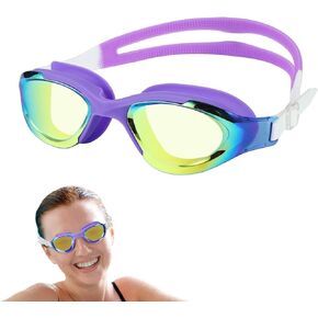 Swim Goggles, Adult Swimming Goggles Mirrored, Comfort For Men Women