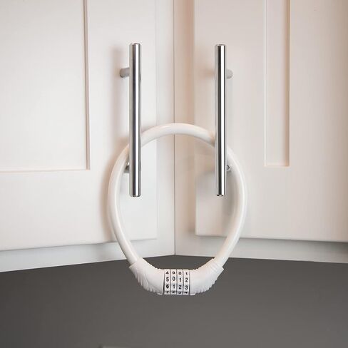 Urban August Original Fridge Lock: Multi-Functional Cable Combination Lock, for French-Door Refrigerators and Cabinets (Small, Black 2 Pack) in Saudi Arabia