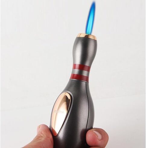 Cool Bowling Lighter, Torch Jet Flame Butane Lighters, Refillable Adjustable Flame, Gift for Men and Girl Candles Camping (No Butane Fuel) Refillable in Saudi Arabia