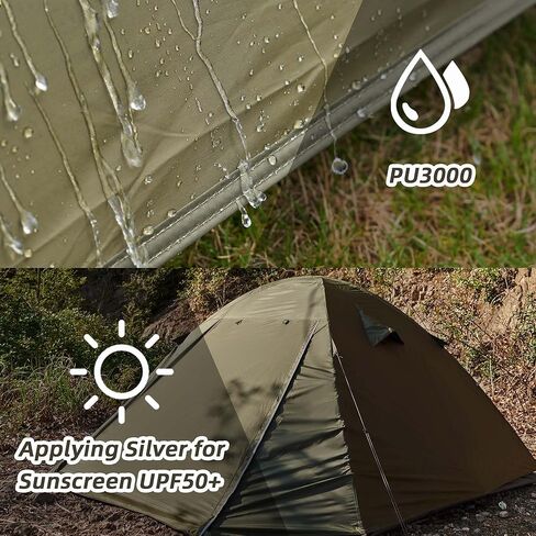 خيمة تخييم MOBI GARDEN تتسع لشخصين أو شخصين، خيمة خفيفة الوزن تحمل على الظهر مقاومة للماء والرياح، خيم خارجية مزدوجة الطبقات للتخييم والمشي لمسافات طويلة والسفر لتسلق الجبال in Kuwait