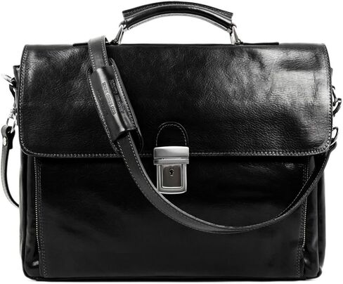 حقيبة جلدية مقاومة للوقت - حقيبة كمبيوتر محمول للأعمال للرجال - حقيبة جلدية إيطالية مصنوعة يدويًا - حقيبة رسول in Kuwait