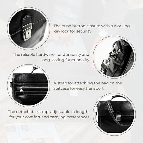 حقيبة جلدية مقاومة للوقت - حقيبة كمبيوتر محمول للأعمال للرجال - حقيبة جلدية إيطالية مصنوعة يدويًا - حقيبة رسول in Kuwait