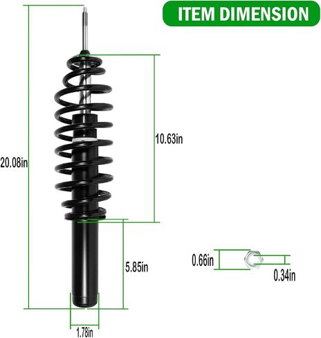 2 Coil-over Spring Shocks With Bushings Washers fit for Gator HPX, HPX 615E 815E; Gator XUV620I 4x4; Gator XUV850D 4x4; Front Left and Right Replaces AM137957 AM135372 in Saudi Arabia