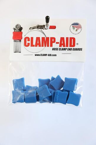 واقيات نهاية مشبك خرطوم أزرق من Worm Gear من CLAMP-AID لنطاقات عريضة 1/2 بوصة. عبوة من 20 قطعة. اللون: أزرق in Kuwait