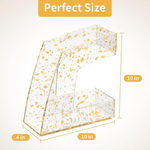 Magazine File Holder Transparent, Stylish Hollow Out Folder Holder, Acrylic File Folder Organizer, 2 Pack in Saudi Arabia
