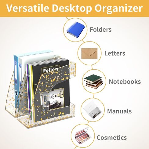 Magazine File Holder Transparent, Stylish Hollow Out Folder Holder, Acrylic File Folder Organizer, 2 Pack in Saudi Arabia