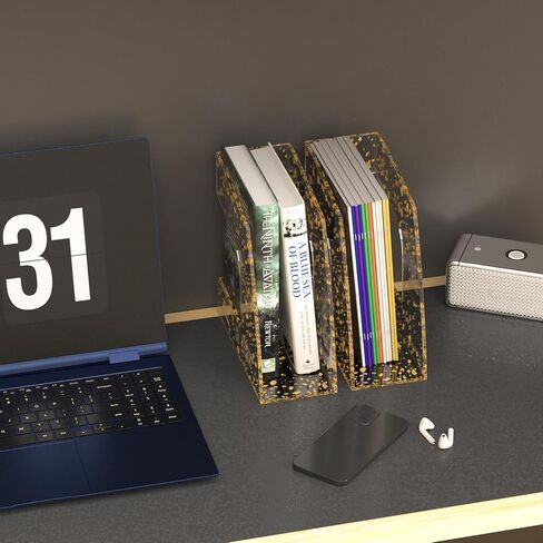 Magazine File Holder Transparent, Stylish Hollow Out Folder Holder, Acrylic File Folder Organizer, 2 Pack in Saudi Arabia