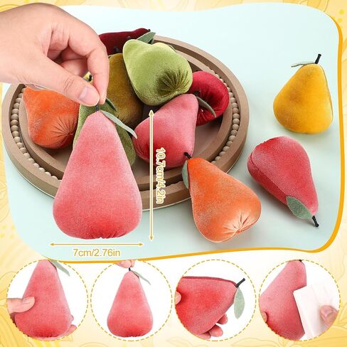 24 Pcs Faux Fabric Flower Strawberry Decor Handmade Assorted Fake Strawberry Vintage Artificial Fabric Strawberries Bowl Fillers for Farmhouse Spring Summer Ornaments Home Baby Shower Wedding in Kuwait