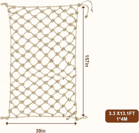 شبكة تسلق، شبكة تسلق بطول 3 أقدام × 13.1 قدم للأطفال في الهواء الطلق، شبكة أمان، شبكة حبل، شبكة جوت، شبكة أمان للشرفة، شبكة حماية درابزين السلالم، تسلق منزل الشجرة، شبكة حبل للديكور الداخلي والخارجي in Kuwait