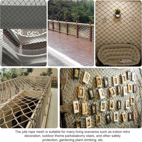 شبكة تسلق، شبكة تسلق بطول 3 أقدام × 13.1 قدم للأطفال في الهواء الطلق، شبكة أمان، شبكة حبل، شبكة جوت، شبكة أمان للشرفة، شبكة حماية درابزين السلالم، تسلق منزل الشجرة، شبكة حبل للديكور الداخلي والخارجي in Kuwait