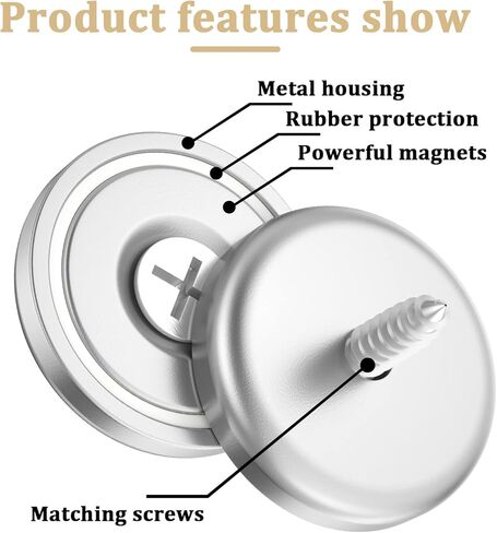 مغناطيسات قوية مع فتحات، مغناطيسات أرضية نادرة شديدة التحمل مع برغي، مغناطيسات أكواب ذات فتحات غاطسة لورشة التركيب على الحائط، مغناطيس نيوديميوم صغير بقاعدة مستديرة 0.79 بوصة عمق × 0.24 بوصة ارتفاع، عبوة من 6 قطع in Kuwait