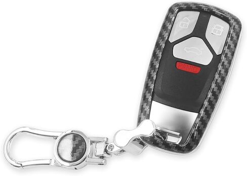Key Case Compatible for Audi Key, Carbon Fiber Texture Key Bag Protecor Shell Cover Keychain Cover Compatible for A4L A4 Q5 Q7 S3 S5 TT Smart Remote Key in Saudi Arabia
