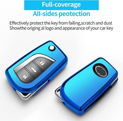 Autophone Compatible with Toyota Key Fob Cover with Keychain Soft TPU 360 Degree Protection Key Case for Fortuner Tundra Camry RAV4 Highlander Corolla Smart Key(Pink) in Saudi Arabia