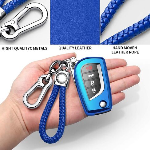 Autophone Compatible with Toyota Key Fob Cover with Keychain Soft TPU 360 Degree Protection Key Case for Fortuner Tundra Camry RAV4 Highlander Corolla Smart Key(Pink) in Saudi Arabia