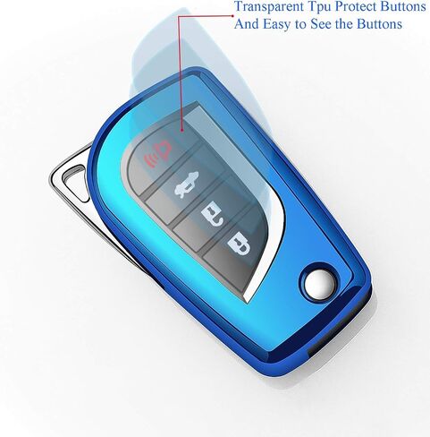 Autophone Compatible with Toyota Key Fob Cover with Keychain Soft TPU 360 Degree Protection Key Case for Fortuner Tundra Camry RAV4 Highlander Corolla Smart Key(Pink) in Saudi Arabia
