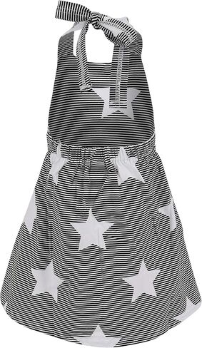 Unique Baby Girls 4th of July Casual Black and White Star Dress in Saudi Arabia