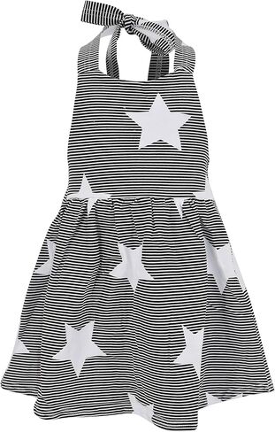 Unique Baby Girls 4th of July Casual Black and White Star Dress in Saudi Arabia