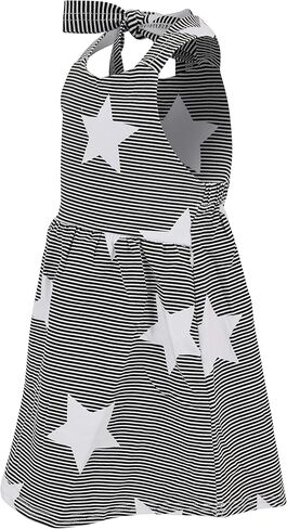 Unique Baby Girls 4th of July Casual Black and White Star Dress in Saudi Arabia