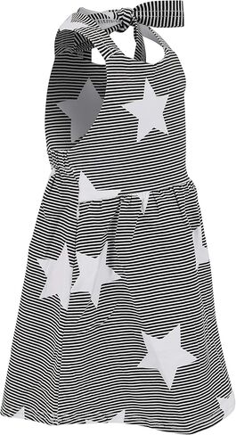Unique Baby Girls 4th of July Casual Black and White Star Dress in Saudi Arabia