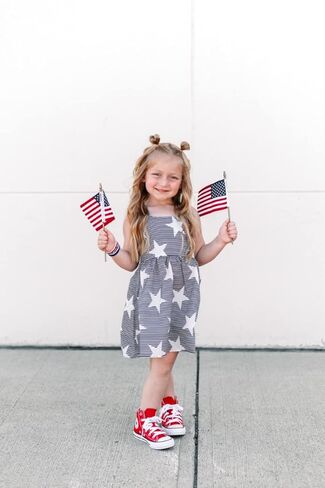 Unique Baby Girls 4th of July Casual Black and White Star Dress in Saudi Arabia