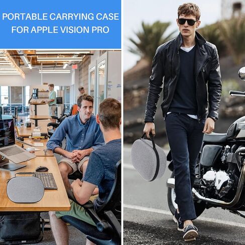 حافظة ZOOS لهاتف Apple Vision Pro حافظة صلبة لملحقات Vision Pro سماعة الواقع الافتراضي، حقيبة تخزين مقاومة للماء للسفر متوافقة مع Apple Vision Pro للتخزين المنزلي للسفر، رمادي in Kuwait