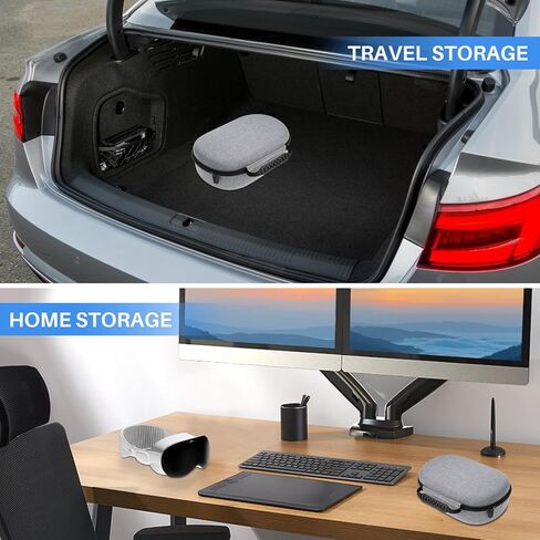 حافظة ZOOS لهاتف Apple Vision Pro حافظة صلبة لملحقات Vision Pro سماعة الواقع الافتراضي، حقيبة تخزين مقاومة للماء للسفر متوافقة مع Apple Vision Pro للتخزين المنزلي للسفر، رمادي in Kuwait