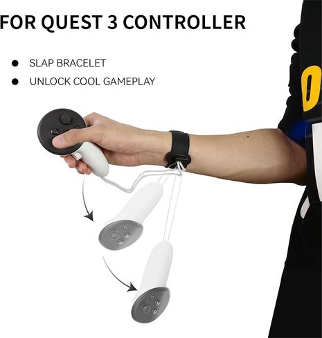 واقي مقابض وحدة التحكم VR لملحقات Meta Quest 3/Oculus Quest 2 حلقات صفعة لتأمين حزام المعصم لوحدات التحكم Oculus Quest 3/Oculus Quest 2 ملحقات أحزمة التحكم بحزام اليد النشط in Kuwait