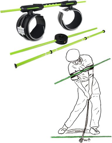 SWINGALIGN Golf Swing Trainer - حزمة Swing Align XL - أدوات تدريب الجولف لتحسين سريع ومضمون. مسافة ودقة أفضل. يحسن المحاذاة والاتصال والدوران. يناسب لاعبي الغولف مقاس XL. in Saudi Arabia