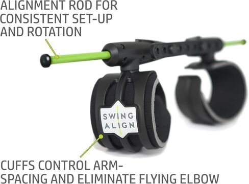 SWINGALIGN Golf Swing Trainer - حزمة Swing Align XL - أدوات تدريب الجولف لتحسين سريع ومضمون. مسافة ودقة أفضل. يحسن المحاذاة والاتصال والدوران. يناسب لاعبي الغولف مقاس XL. in Saudi Arabia