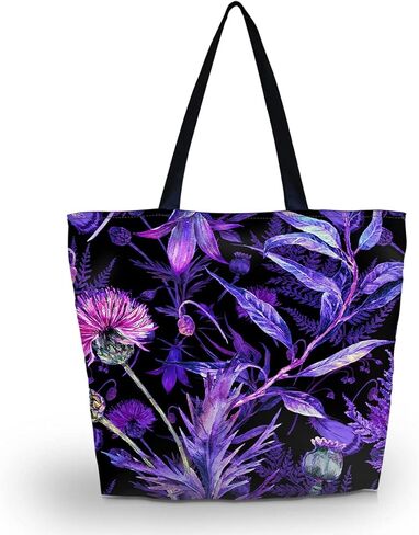 Beautiful Flower Tote Bag Large Women Casual Shoulder Bag Handbag, Reusable Portable Storage Handbags Convenient Shoppers Tote Beach Shopping Bag in Saudi Arabia