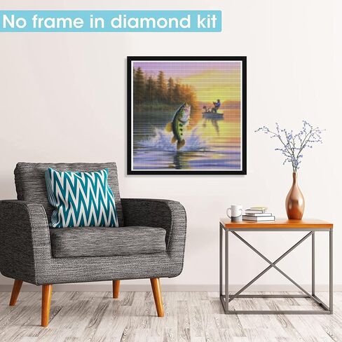 Pavemlo 5D Diamond Art Kits for Adults Fish, Full Drill Diamond Art Animal Man Pictures Paint with Diamonds, DIY Cross Stitch Jewel Art Rhinestone Craft for Home Wall Decor 12X12 Inch in Saudi Arabia