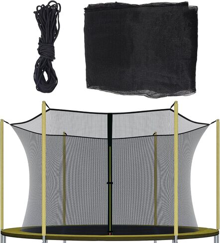 Wadoy 14 Ft Trampoline Net Replacement Safety Enclosure Net for 6 Straight Poles, PE Tightly Woven Mesh Trampoline Netting Included Ropes (Not Include Trampoline Poles) in Kuwait