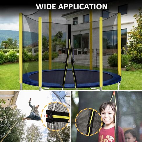 Wadoy 14 Ft Trampoline Net Replacement Safety Enclosure Net for 6 Straight Poles, PE Tightly Woven Mesh Trampoline Netting Included Ropes (Not Include Trampoline Poles) in Kuwait