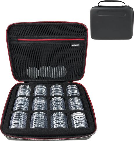 حامل عملات معدنية 46 مم لهواة الجمع، مع حشية إسفنجية وصندوق منظم تخزين بلاستيكي، 100 قطعة كبسولة عملات معدنية و6 حشيات مقاس (20/25/27/30/38/46 مم) حافظة لهواة جمع العملات المعدنية، وحافظات عملات معدنية لهواة الجمع in Kuwait