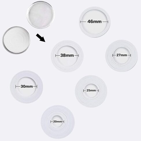 حامل عملات معدنية 46 مم لهواة الجمع، مع حشية إسفنجية وصندوق منظم تخزين بلاستيكي، 100 قطعة كبسولة عملات معدنية و6 حشيات مقاس (20/25/27/30/38/46 مم) حافظة لهواة جمع العملات المعدنية، وحافظات عملات معدنية لهواة الجمع in Kuwait