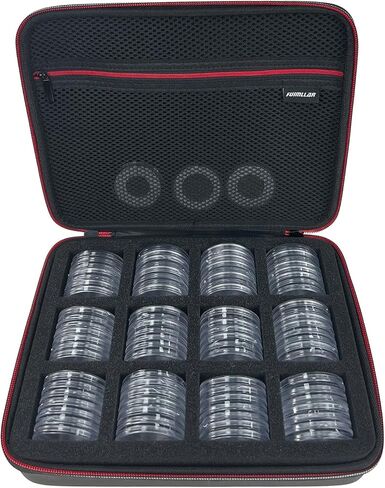 حامل عملات معدنية 46 مم لهواة الجمع، مع حشية إسفنجية وصندوق منظم تخزين بلاستيكي، 100 قطعة كبسولة عملات معدنية و6 حشيات مقاس (20/25/27/30/38/46 مم) حافظة لهواة جمع العملات المعدنية، وحافظات عملات معدنية لهواة الجمع in Kuwait