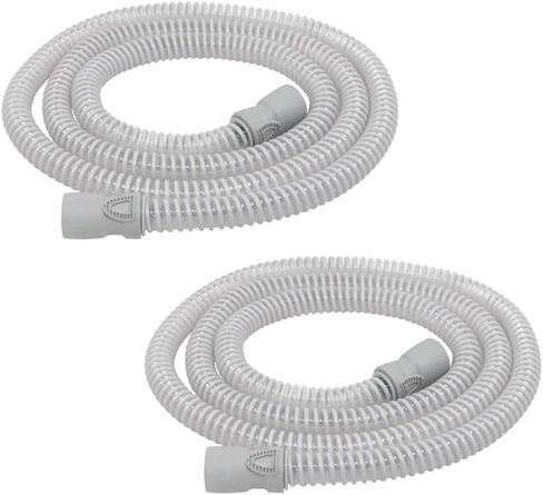 2-Pack LifeSource Premium 15mm Slim CPAP خرطوم، درجة طبية خفيفة الوزن، صنع في الولايات المتحدة الأمريكية، خرطوم CPAP نحيف بطول 6 أقدام، متوافق مع جميع أجهزة CPAP الرئيسية، رمادي in Kuwait
