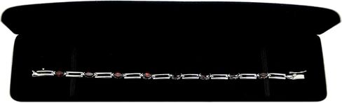 Sterling Silver 925 Tennis Bracelet GENUINE GEMS Marquise 8x4 mm Rhodium-Plated Finish 7" Long in Kuwait