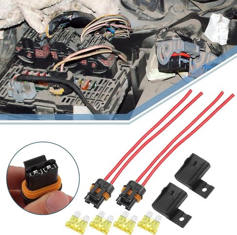 X AUTOHAUX 7 مجموعة مضمنة فيوز حامل مقاوم للماء شفرة نمط ATO/ATC حامل 20A 12A مقياس الأسلاك تسخير مع غطاء للسيارات البحرية in Saudi Arabia
