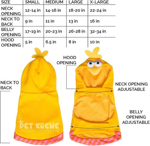 Pet Krewe X-Large Sesame Street Big Bird Hoodie Dog Costume Fits Dogs size Small, Medium, Large or Extra Large - Perfect for Halloween, Christmas Holiday, Parties, Photoshoots, Gifts for Dog lovers in Saudi Arabia