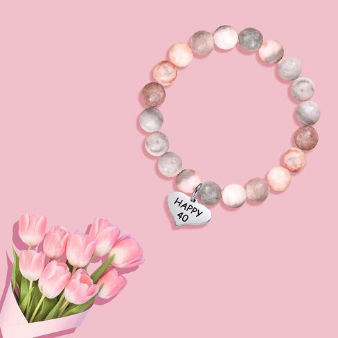 هدايا للابنة، سوار ساحر، سوار من الخرز الوردي، سوار من الحجر الطبيعي قابل للتعديل، لهدايا ابنتي، هدايا عيد الميلاد وعيد الشكر وعيد الحب in Kuwait