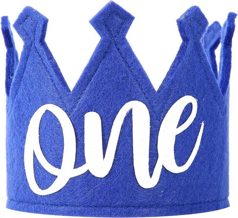WAWUO Royal Blue Birthday Crown For Baby - 1st Birthday Crown,1st Birthday Party Supplies in Saudi Arabia