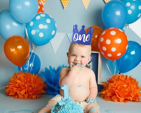 WAWUO Royal Blue Birthday Crown For Baby - 1st Birthday Crown,1st Birthday Party Supplies in Saudi Arabia