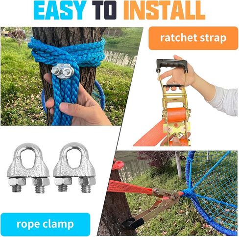 Tongmo 6.5ft جسر نفق حبل منسوج معلق، 6.5 بوصة طول × 2.6 بوصة قطر، شبكة تسلق خارجية لرياض الأطفال، جسر نفق حبل ملعب معلق in Kuwait