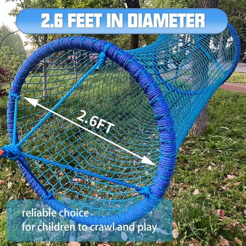Tongmo 6.5ft جسر نفق حبل منسوج معلق، 6.5 بوصة طول × 2.6 بوصة قطر، شبكة تسلق خارجية لرياض الأطفال، جسر نفق حبل ملعب معلق in Kuwait