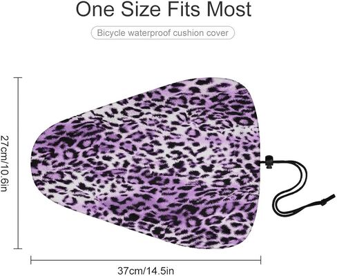 غطاء مقعد دراجة متين مصنوع من جلد الحيوان باللون الأرجواني، غطاء سرج الدراجة على شكل الفهد مع درع واقي لمقعد الدراجة برباط in Kuwait