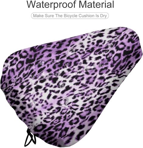 غطاء مقعد دراجة متين مصنوع من جلد الحيوان باللون الأرجواني، غطاء سرج الدراجة على شكل الفهد مع درع واقي لمقعد الدراجة برباط in Kuwait