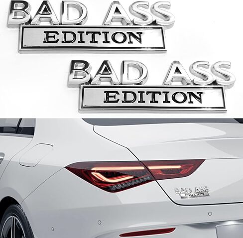 قطعتان من شعار إصدار Bad Ass للسيارة، شارة شعارات خارجية للسيارة ملصق ثلاثي الأبعاد، ملصق سيارة ثلاثي الأبعاد مع لاصق 3M، مناسب لجميع السيارات in Kuwait