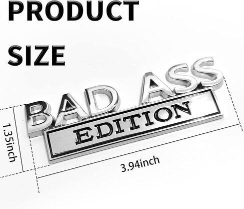 قطعتان من شعار إصدار Bad Ass للسيارة، شارة شعارات خارجية للسيارة ملصق ثلاثي الأبعاد، ملصق سيارة ثلاثي الأبعاد مع لاصق 3M، مناسب لجميع السيارات in Kuwait
